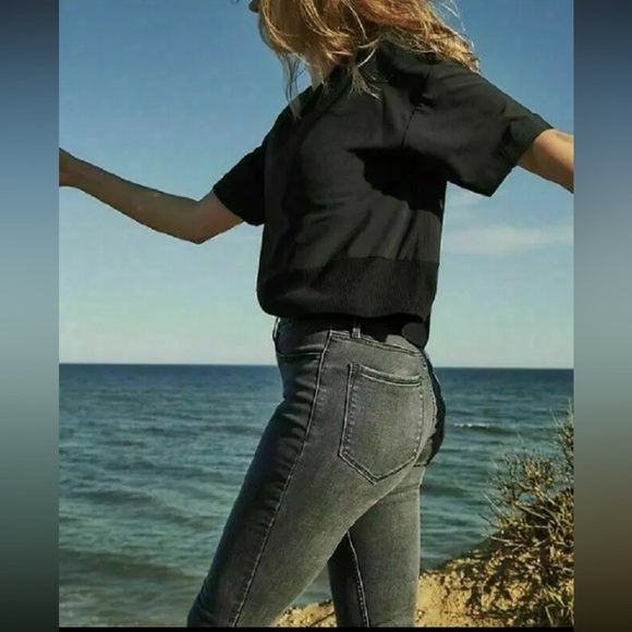 Athleta Skulptek Ultra Skinny Grey Wash Jeans High Waisted 8 Tall w/ Zip Pocket - Picture 4 of 10